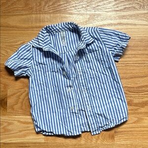 Primary Blue & White Striped Short-Sleeve Shirt for Kids - NWOT